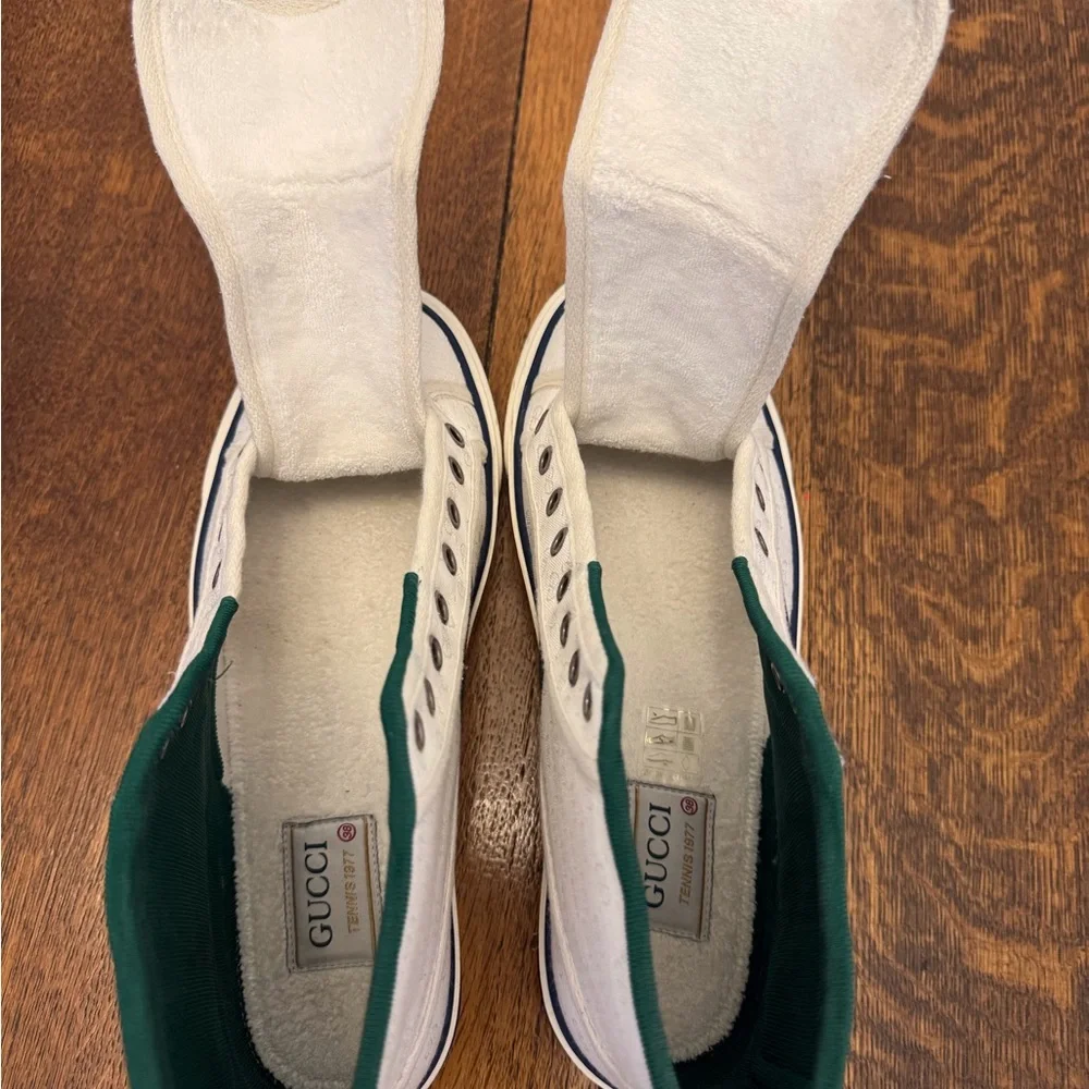 Authentic Women’s Gucci Tennis 1977 Mini GG High Tops White Canvas Sz 38 - Picture 7 of 16